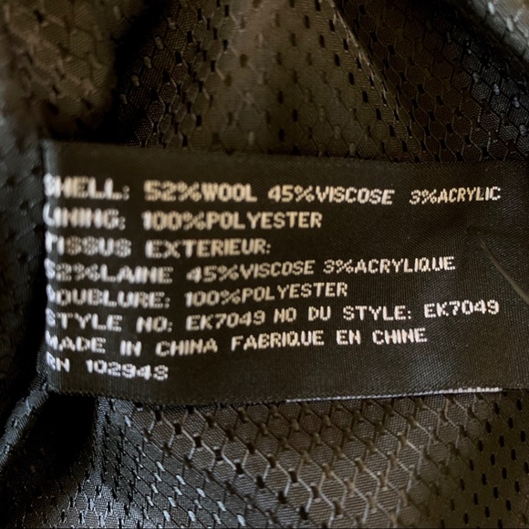 EVETTE & K BLACK WOOL ZIP UP JACKET - Picture 10 of 14